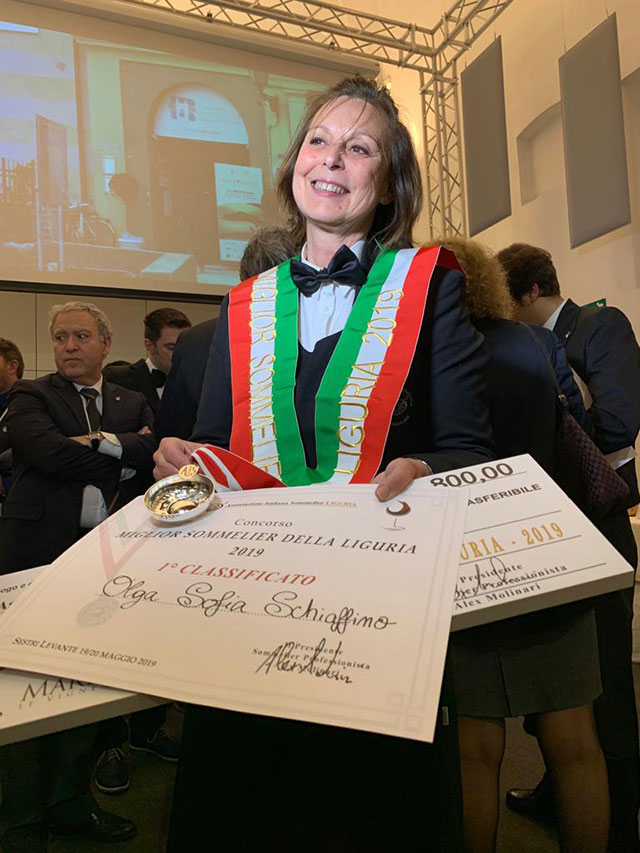Olga Schiaffino vince Miglior Sommelier di Liguria