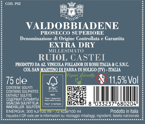 Follador Prosecco label